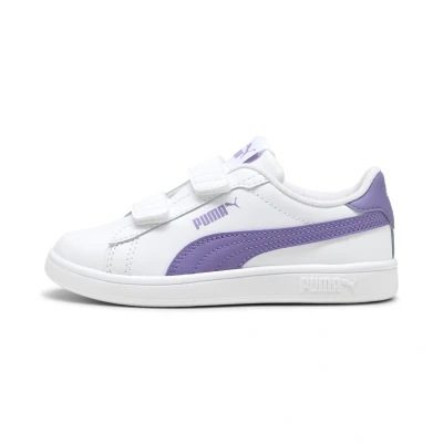 Afbeelding van PUMA Smash 3.0 Leather V Sneakers Kids, Wit, Maat 27,5