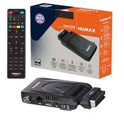 Afbeelding van Humax DVB T2 HD 2023T2 Digimax Nano terrestrische digitale decoder met 2 in 1 afstandsbediening voor het bedienen van de tv