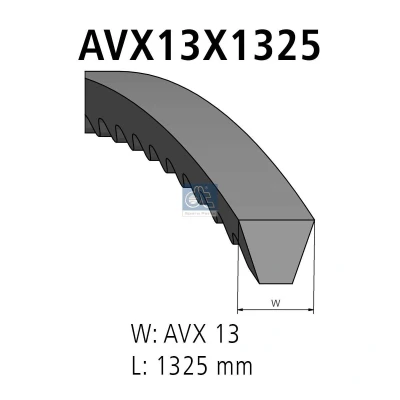 Afbeelding van DT Spare Parts 2.15351 V Snaar 13 1325 VOLKSWAGEN: TRANSPORTER 4, 4 Bus, VOLVO: 240 Saloon, Estate