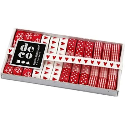 Afbeelding van Creativ Company Lint Collectie Rood/Wit, 12st.