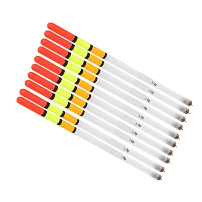 Afbeelding van Keenso 10 stuks visbobberset, visvlotter van kunststof, assortiment hengelbuizen, veelzijdig aas voor het voeren vissen (3.0 wit)