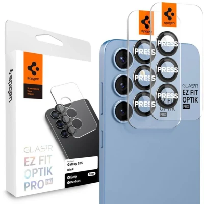 Afbeelding van Spigen Camera Lens Screen Protector Geschikt voor Samsung Galaxy S25 Plus Glas.tR EZFit Optik 2 Pack Transparant