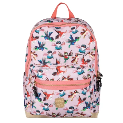 Afbeelding van Pick &amp; Pack Birds Backpack L soft pink