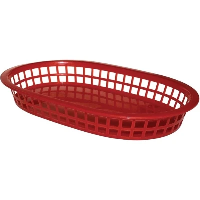 Afbeelding van Olympia ovaal polypropyleen tafelmandje rood (6 stuks)