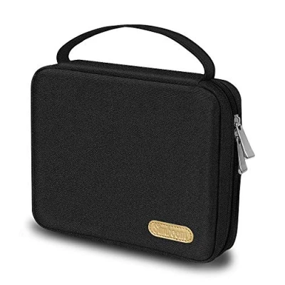 Afbeelding van SIMBOOM horlogeband Organizer Bag, Uitbreidbare draagtas morsbestendig nylon bevat 20 horlogebanden Opbergtas Case Pouch voor de meeste maten horlogebanden, pin of horloges, zwart