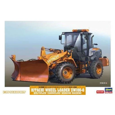 Afbeelding van 1:35 Hasegawa 66102 Hitachi Wheel Loader ZW100 6 Multiplow (Snowplow) Plastic Modelbouwpakket
