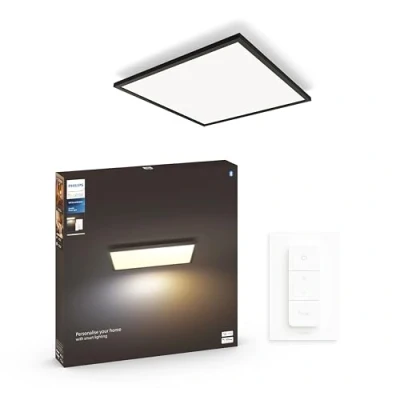 Afbeelding van Philips Hue Aurelle White Ambiance groot vierkant zwart + dimmer