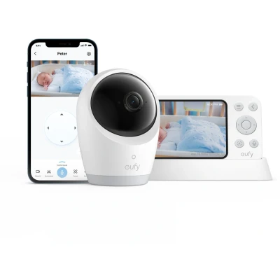 Afbeelding van eufy Baby Monitor E21 with 4K Camera, Hybrid Wi Fi and No Connection, App Control, Ultra Clear Night View, Pan Tilt, 8x Zoom, Portable Camera Built In Battery, ANR, Smart Alerts