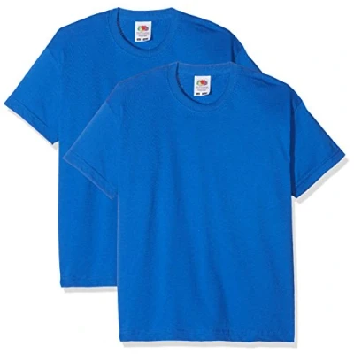 Afbeelding van FRUIT OF THE LOOM Kids Valueweight Short Sleeve T 2 Pack Jongens Shirt (2 Pack), Blauw (Blauw Koninklijk Blauw)