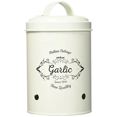 Afbeelding van Excelsa Fin Quality voorraadpot knoflook, metaal, crème, diameter: 11 cm