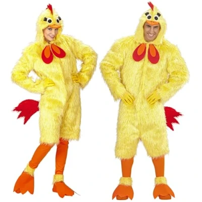 Afbeelding van Widmann Kip &amp; Haan Kalkoen Kuiken Eend Kostuum Pluche Shorts Geel One Size Carnavalskleding Verkleedkleding