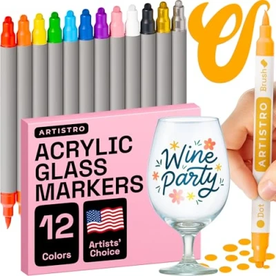 Afbeelding van 13 stuks acryl Dual Tip Paint Pens Brush + Dot Tips