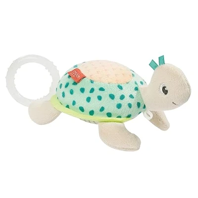 Afbeelding van Fehn 054026 Mini pluche dier met muziek, schildpad, knuffelig bevestiging, melodie &quot;Mozart wiegenlied&quot;, voor baby&#039;s vanaf 0 maanden, maat 14 cm