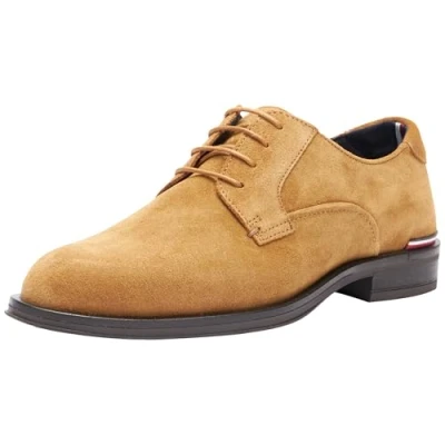 Afbeelding van Tommy Hilfiger Core Rwb Suede Shoe Fm0fm04868 Derbyheren, Sahara bruin