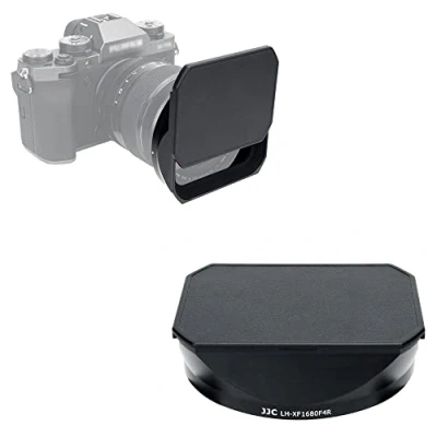 Afbeelding van JJC Vierkante metalen zonneklep met schuifkap voor Fujifilm XF 16 80mm f/4 R OIS WR lens (zwart)