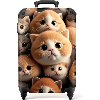Afbeelding van NoBoringSuitcases.com® Kinderkoffer kitten Reiskoffer kinderen 55x35x25
