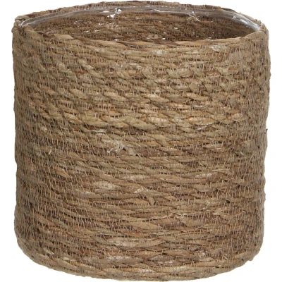 Afbeelding van Mica Decorations Plantenmand naturel bruin rotan 16 x cm Met plastic binnenkant