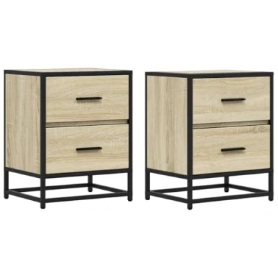 Afbeelding van vidaXL Nachtkastjes 2 st 40x31x50 cm bewerkt hout sonoma eikenkleurig