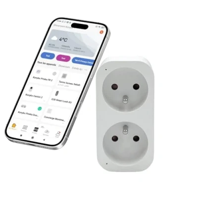 Image de Double Prise connectée Wi Fi Konyks Priska Duo FR Blanc