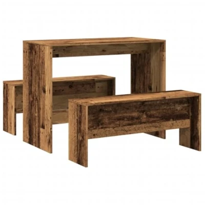 Image de vidaXL Ensemble table à manger et bancs 3 pcs bois d&#039;ingénierie855538