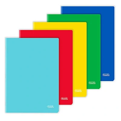 Afbeelding van Favorit Set van 10 A4 schriften, effen omslag, 5 mm vierkante strepen, 80 g/m² papier, stuks, verschillende kleuren