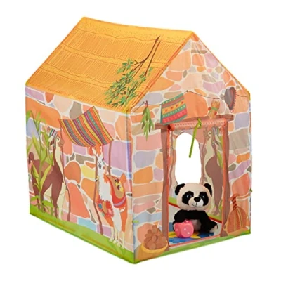 Afbeelding van Relaxdays speeltent lama speelhuis kinderkamer kindertent indoor kinderspeeltent