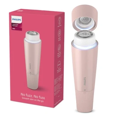 Afbeelding van Philips Gezichtshaarverwijderaar 5000 Series + Spiegel en LED lampje Roze BRR454