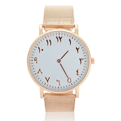 Afbeelding van Horloges voor dames, kwartsuurwerk, armband van roestvrij staal, analoog, ronde wijzerplaat, polshorloge (roségoud), roségoud,