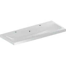 Afbeelding van Geberit iCon Light wastafel wit KeraTect (120 x 48 cm) 2x 1 kraangat,
