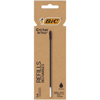Image de Etui 3 recharges BIC Cristal Renew Noir