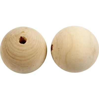 Afbeelding van Houten kraal, d: 50 mm, gatgrootte 8 20 stuks, china berry