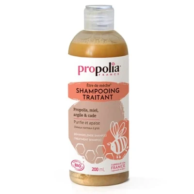 Afbeelding van PROPOLIA Bio Behandelende &amp; Zuiverende Shampoo Propolis, Honing, Clay Cade Reinigt en kalmeert Geschikt voor geïrriteerde hoofdhuid vet haar Gemaakt in Frankrijk 200 ml