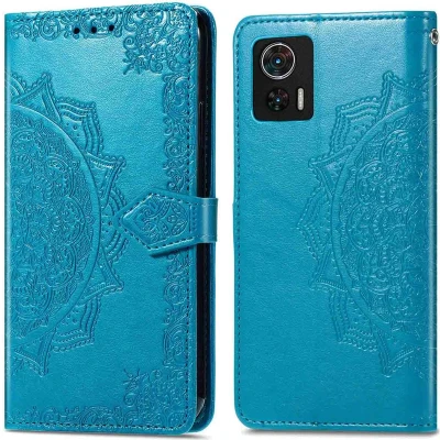Afbeelding van iMoshion Hoesje Met Pasjeshouder Geschikt voor Motorola Edge 30 Neo Mandala Bookcase Turquoise