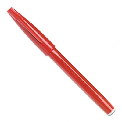 Afbeelding van Pentel S520 B Sign Pen viltstiften, fijne punt, 0,8 mm, rood, 12 stuks