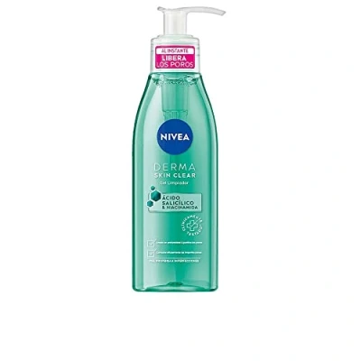 Image de NIVEA Derma Skin Clear Gel Nettoyant visage pour peaux à imperfections 150 ml pores formulé avec de l&#039;acide salicylique, du niacinamide et sel mer