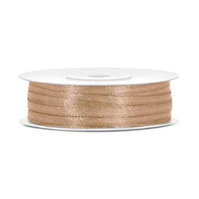 Afbeelding van Satijnen lint van polyester, strik en geschenkverpakking 6/12/25/38/50/100 mm x 25 m (maat 3 50 m, goudkleurig)