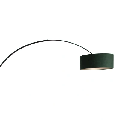Afbeelding van Steinhauer Sparkled vloerlamp zwart met groene lampenkap 230 cm hoog