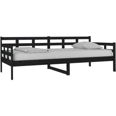 Afbeelding van Slaapbank massief grenenhout zwart 90x200 cm