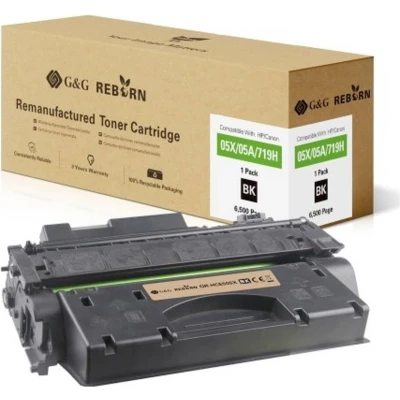 Afbeelding van G&amp;G Toner vervangt HP, Canon 05X, 719H Compatibel Zwart 6500 bladzijden Reborn remanufactured 21229