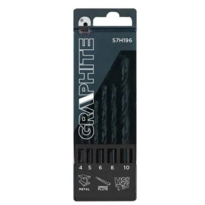 Afbeelding van GRAPHITE 57H196 Set metalen spiraalboren 4, 5, 6, 8, 10 5