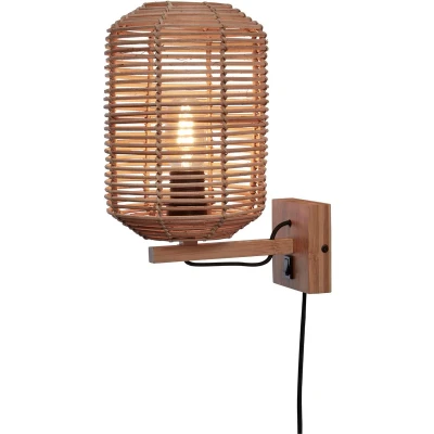 Afbeelding van GOOD&amp;MOJO Wandlamp Tanami Rotan Ø18cm Binnen Modern