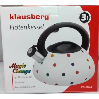 Afbeelding van Klausberg KB 7074 fluitketel 3L rvs alle warmtebronnen