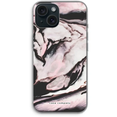 Afbeelding van Case Company® hoesje geschikt voor iPhone 15 Roze stroom Soft Cover Telefoonhoesje Bescherming aan alle Kanten en Schermrand