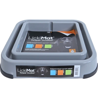 Afbeelding van Licki Mat outdoor keeper Voederbak/Voederbakhouder Voor LickiMat anti schrok buiten Grijs 31 cm