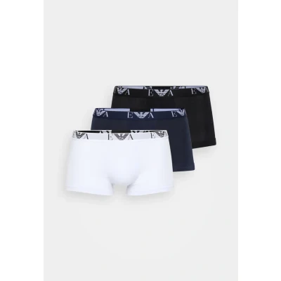 Afbeelding van Emporio Armani Herren Shorts 3er Pack Trunks, Pants, Unterwäsche, Stretch Cotton Onderbroeken, Heren, Maat: XL, Bianco/nero/marine