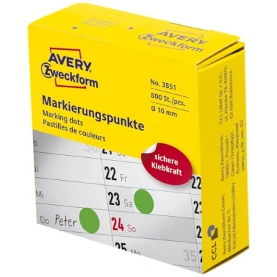 Afbeelding van Avery marking dots, diameter 10 mm, rol met 800 stuks, groen