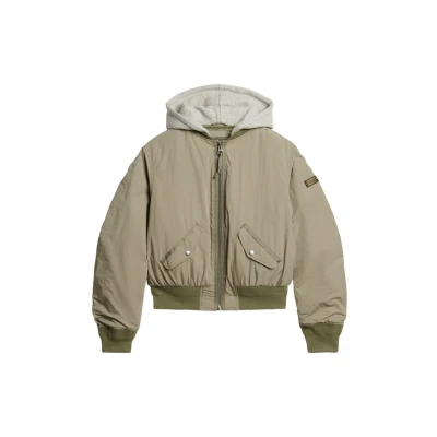 Afbeelding van Superdry Hooded Jas, Dames, Maat: 38, Light khaki green