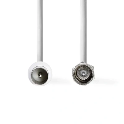 Afbeelding van Nedis Satelliet en Antennekabel F male IEC (coax) Vernikkeld 75 Ohm Dubbel (75 dB, Antennekabel),