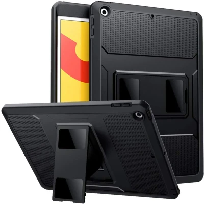Afbeelding van Accezz Tablet Hoes Geschikt voor iPad 8 (2020) 8e generatie / 7 (2019) 7e 9 (2021) 9e Rugged Back Case Zwart