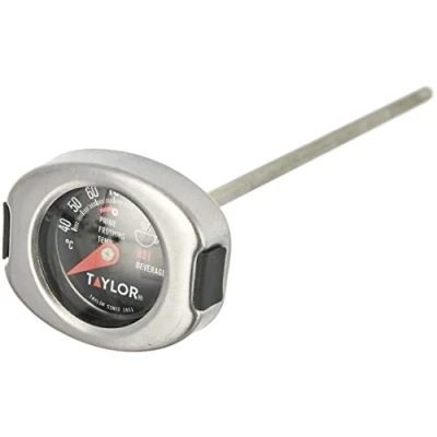 Afbeelding van KitchenCraft Taylor Pro Melk Thermometer 6 x 3 14,5 cm Roestvrij Staal Zwart en Zilver